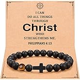 ORISPRE Cross Bracelet for Boys Men, Christian Easter Communion Confirmation Baptism Birthday Christmas Gifts for Teens Teenage Adult