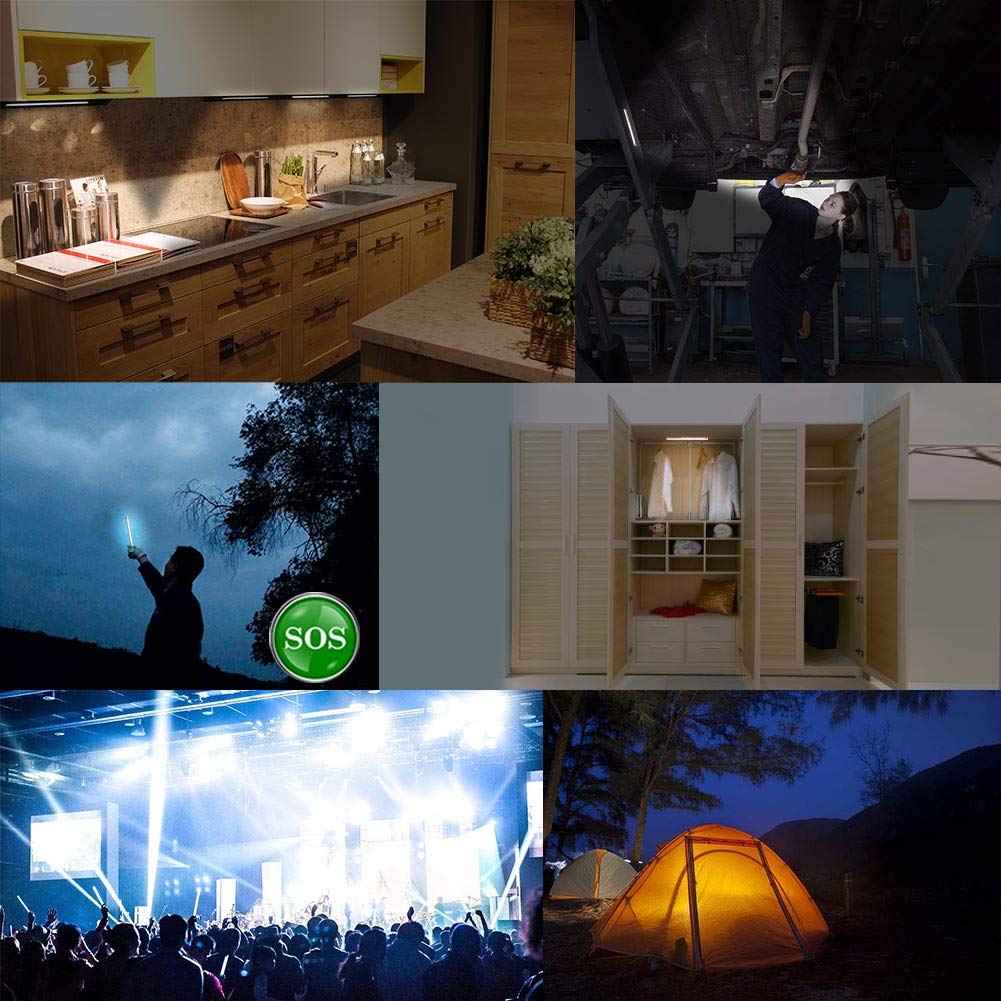 Rechargeable LED Wardrobe Light Stick-on Anywhere Under Cabinet Lighting - Waterproof, Adjustable level brightness,Portable Moving Light (White)