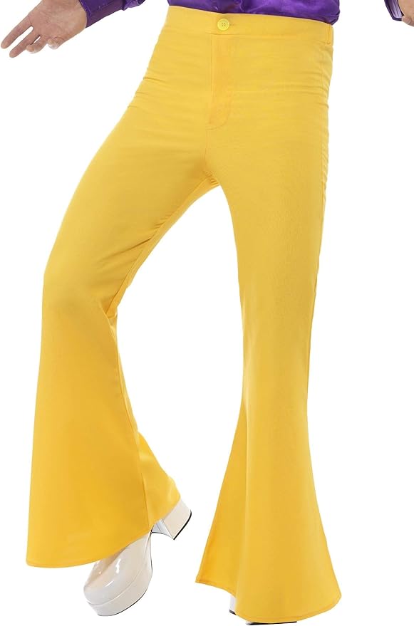 Smiffys Pantaloni a zampa d'elefante, da uomo, gialli Amazon.it Abbigliamento