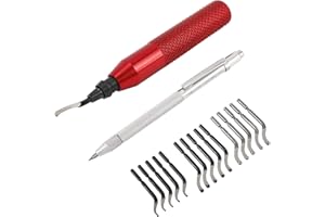 Toolly Deburring Tool with 15 High-Speed Steel Rotary Burr Removal Blades for Replacement