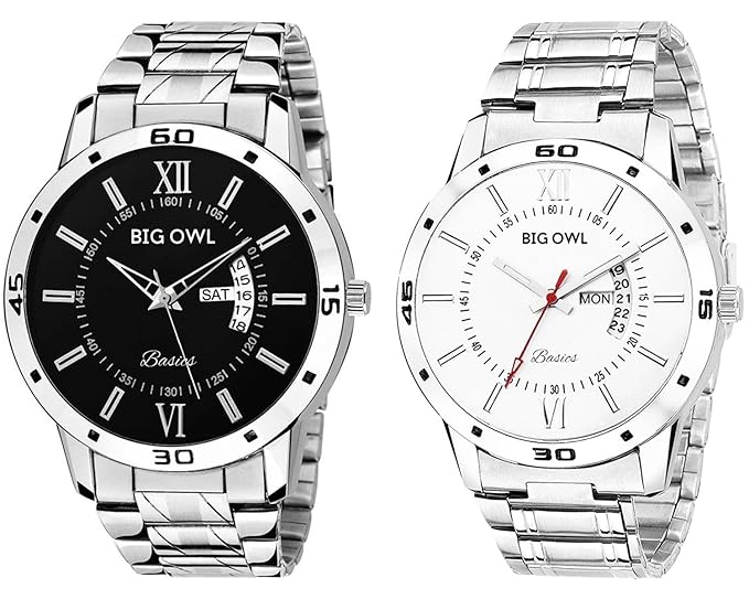 Bigowl Wrist Watch couple Combo For Men and Women