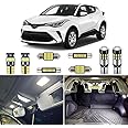 AUTOGINE 8 Piece White LED Interior Lights Kit for Toyota C-HR CHR 2018 2019 2020 2021 Super Bright 6000K LED Light Bulbs Package + Install Tool