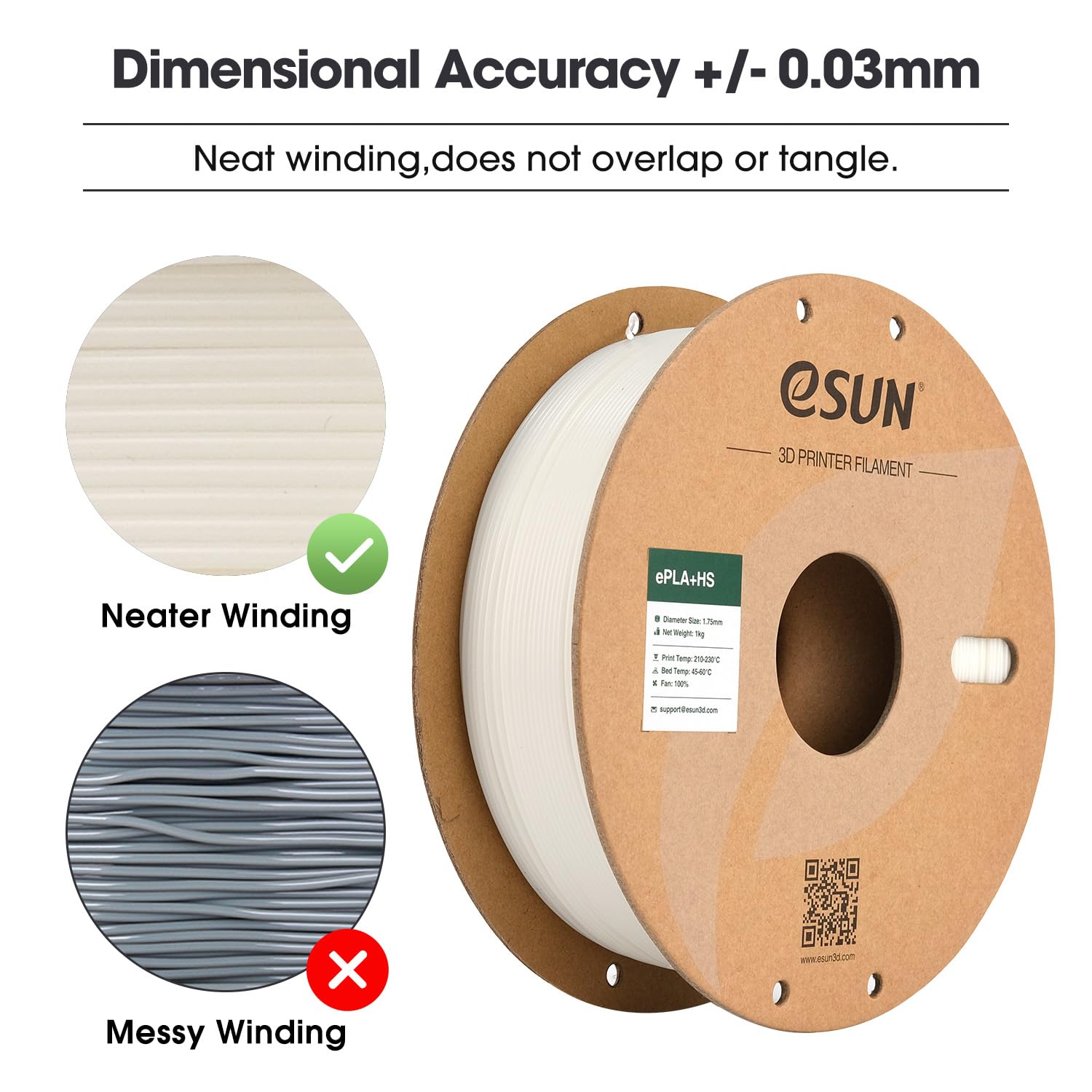 eSUN PLA+ Filament 1.75mm, PLA+HS Hochgeschwindigkeitsdruck 3D Drucker Filament Maßgenauigkeit +/- 0.03mm, 1KG Spule (2.2 LBS) Speedy PLA Plus Filament (Silbrig-2KG, 2KG) 2