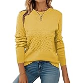 ZEAGOO Womens Sweaters Long Sleeve Tops Crew Neck Knit Pullover Sweaters Fall Fashion 2026 Dressy Casual Basic Clothes