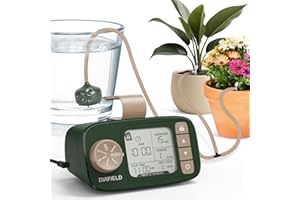 DIAFIELD Automatic Watering System for 15 Potted Plants, Indoor Watering System for Plants, Automatic Drip Irrigation Kit with 30-Day Programmable Water Timer, Power Supply & No Battery Backup, Green