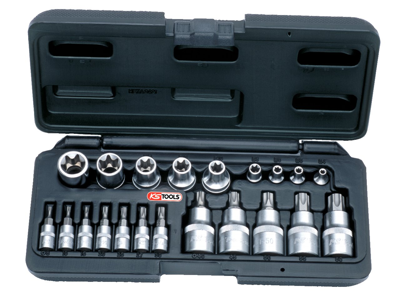 KS Tools 911.4307 1/4 x 1/2-inch TX Socket Set (21 Pieces)