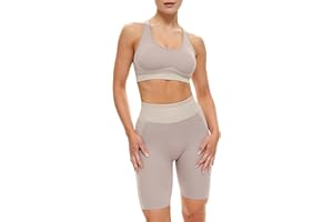 POP & PLUM Gym Sets Women 2 Piece or 3, Matching Workout Set Women Shorts Bra, Yoga Workout Outfit, Fitness Exercise Clothes Running Set