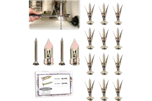 TXHOIHF Self Drilling Drywall Anchors with Screws Kit 100Pcs- 50 Sheetrock Anchors 50 Zinc Expansion Screws New Upgraded Zinc Plated Steel No Drill or Holes in Wall,for Wall Hanging,Cabinets,Holds Up to 80LB