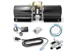 Hongso Pre-Wired GFK-160 DV3732 GFK-160A Fireplace Blower Fan Kit with Ball Bearings Motor for Heat N Glo, Hearth and Home, Quadra Fire, GTI, Fasco, Regency Wood Stove Insert, Royal, Jakel, Nordica