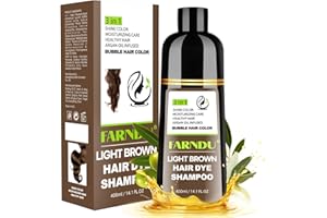 DYEING 221 BC Light Brown Hair Dye Shampoo for Gray Coverage, 3 IN 1 Color Shampoo for Women and Men