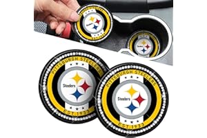 AOLLPU Aoolpu 2PCS Car Cup Holder Coasters Accessories, 2.75-Inch Car Interior Coasters Accessories for Football Fans, Durable Non Slip Silicone Mat for All Vehicles