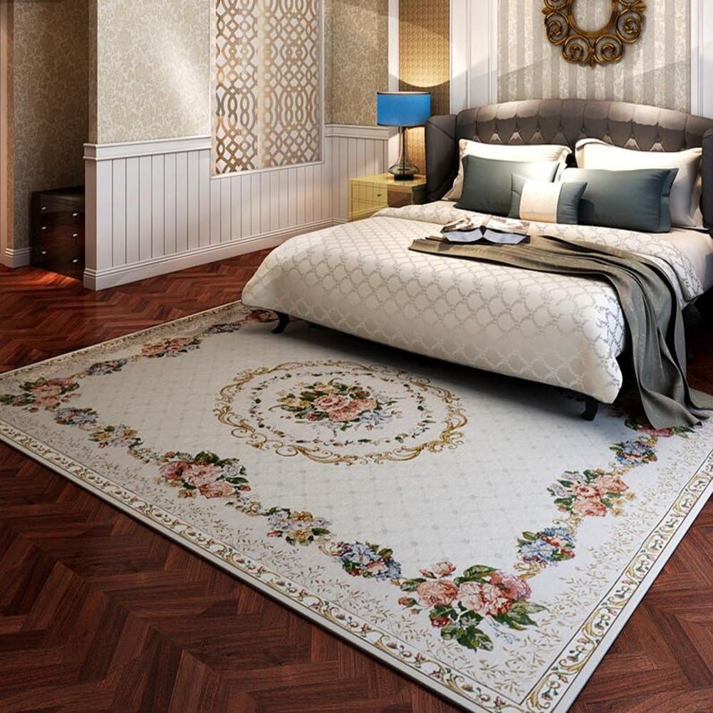 XIAOLIN Carpets Rugs Area Rugs MUMA European Rural Rug Rectangle Non-slip Living Room Bedroom Super soft carpet ( Color : Beige 1 , Size : 140*200cm )