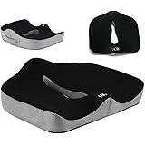 ROYI Memory Foam Seat/Chair Cushion for Relieves Back, Sciatica Pain，Tailbone Pain,Coccyx, Degenerating Disc, Orthopedic, Osteoarthritis, Sacrum, Prostate Cushion, Low Back Pain Cushion，Hip Shaping