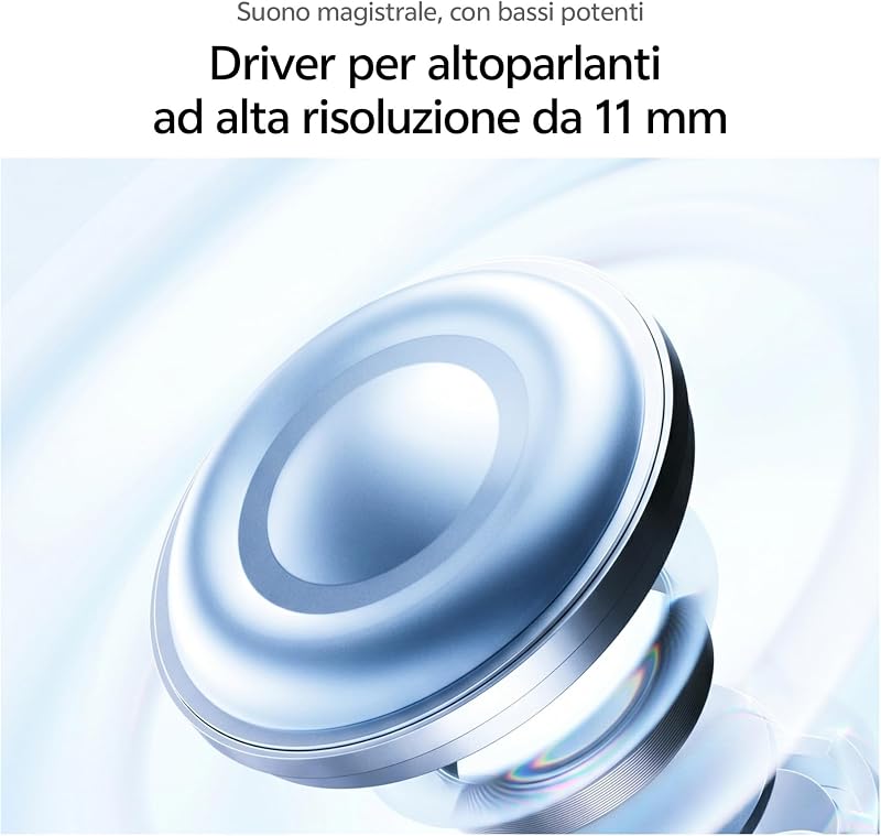 Buds Pro - Auricolari Bluetooth 6.1 con Cancellazione Attiva del Rumore 55 dB, Batteria 55 Ore, Driver 11 mm, Latenza 42 ms, Audio Spaziale, IP54, 4,3 g