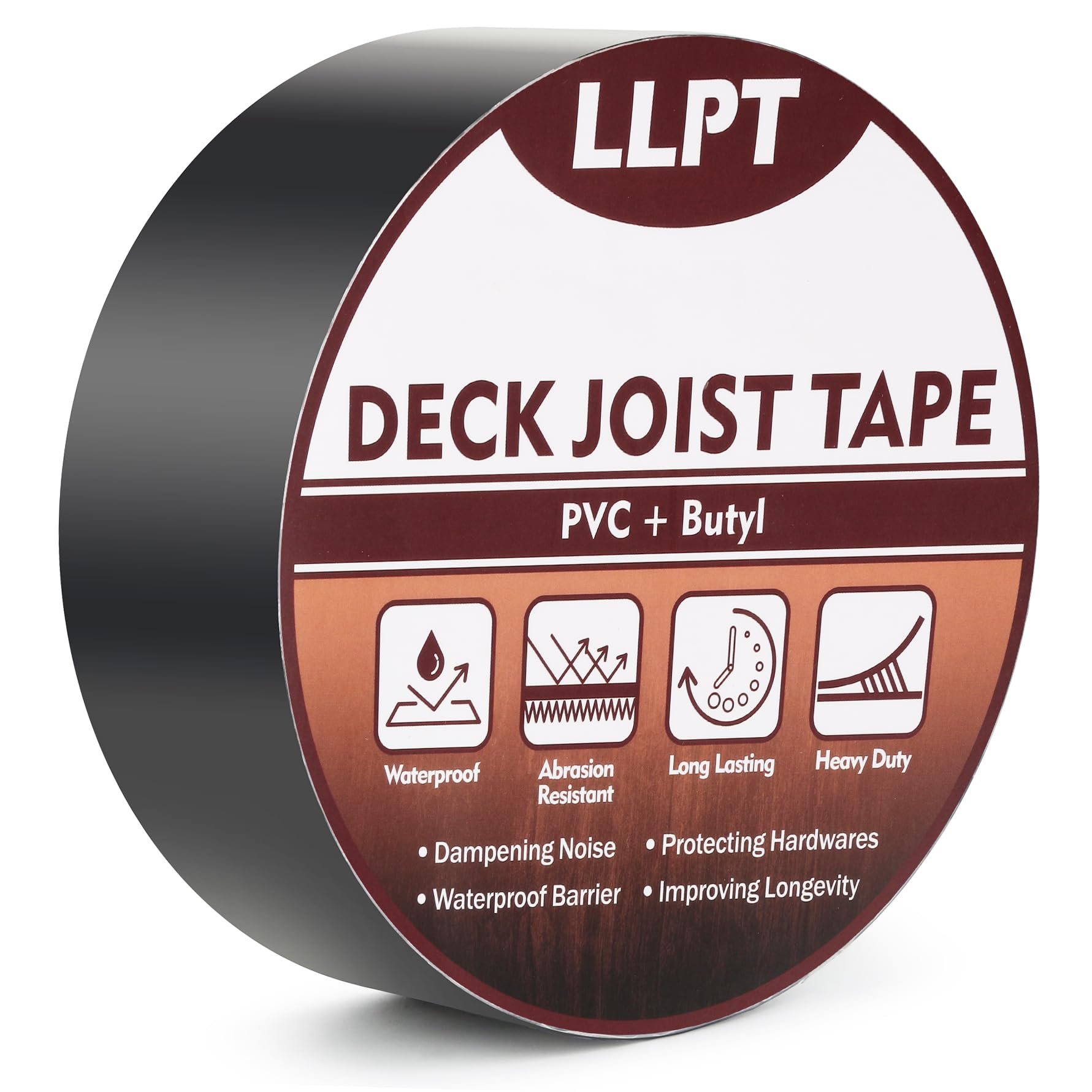 LLPT Joist Tape for Decking | 50mm x 15m | Beam Joist Protection Flashing Tape | Heavy Duty Waterproof Butyl Sealant | for Wood Decks Roof Building Joists Beams(JDT250P1)