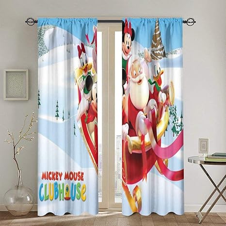 YUELIZHOU CartoonMickeyMouse Curtains Setfor Bedroom