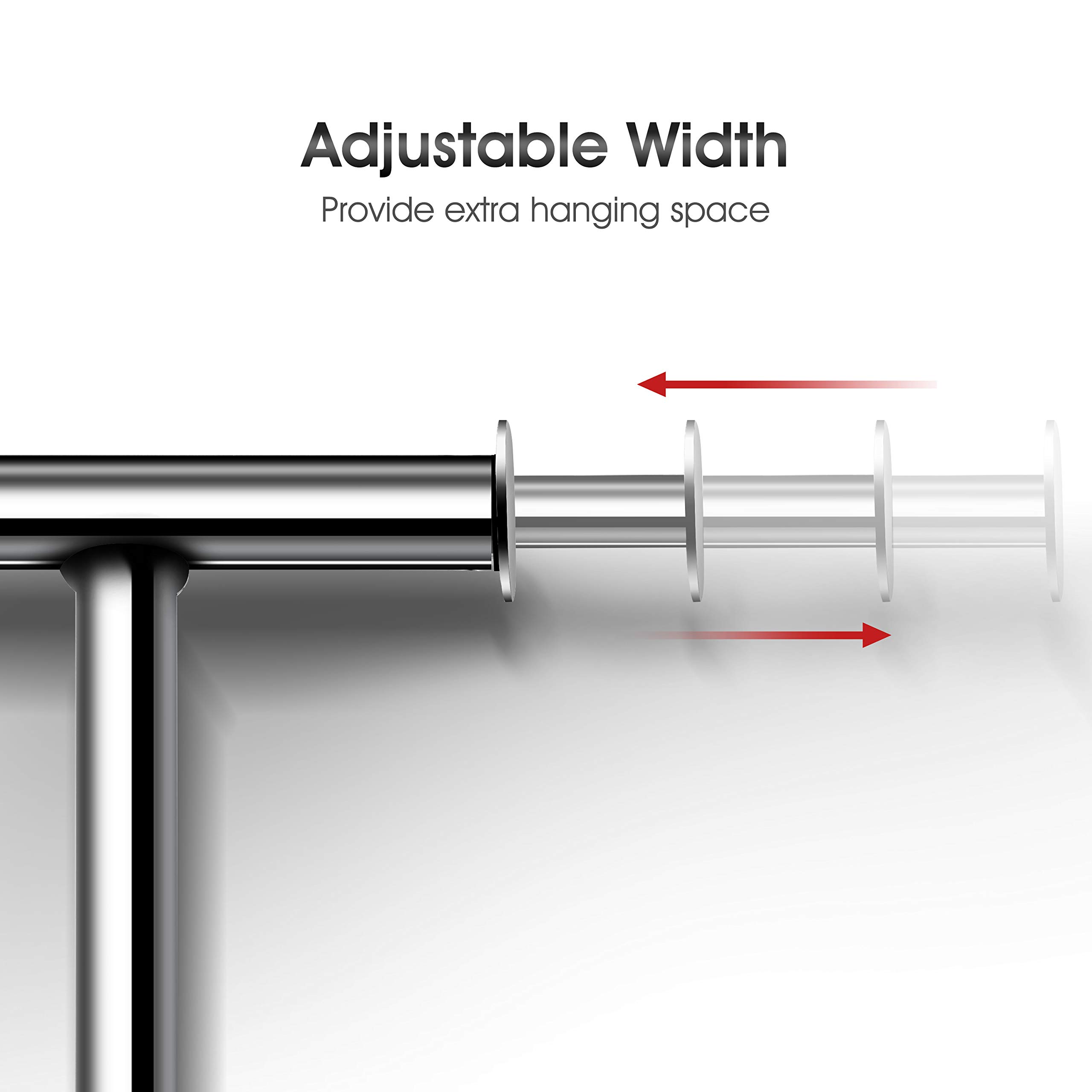 Simple Trending Standard Rod Clothing Garment Rack, Rolling Clothes Organizer on Wheels for Hanging Clothes, Chrome