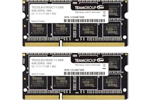 TEAMGROUP Elite DDR3L 16GB Kit (2 x 8GB) 1600MHz PC3-12800 CL11 Unbuffered Non-ECC 1.35V SODIMM 204-Pin Laptop Notebook PC Computer Memory Module Ram Upgrade - TED3L16G1600C11DC-S01