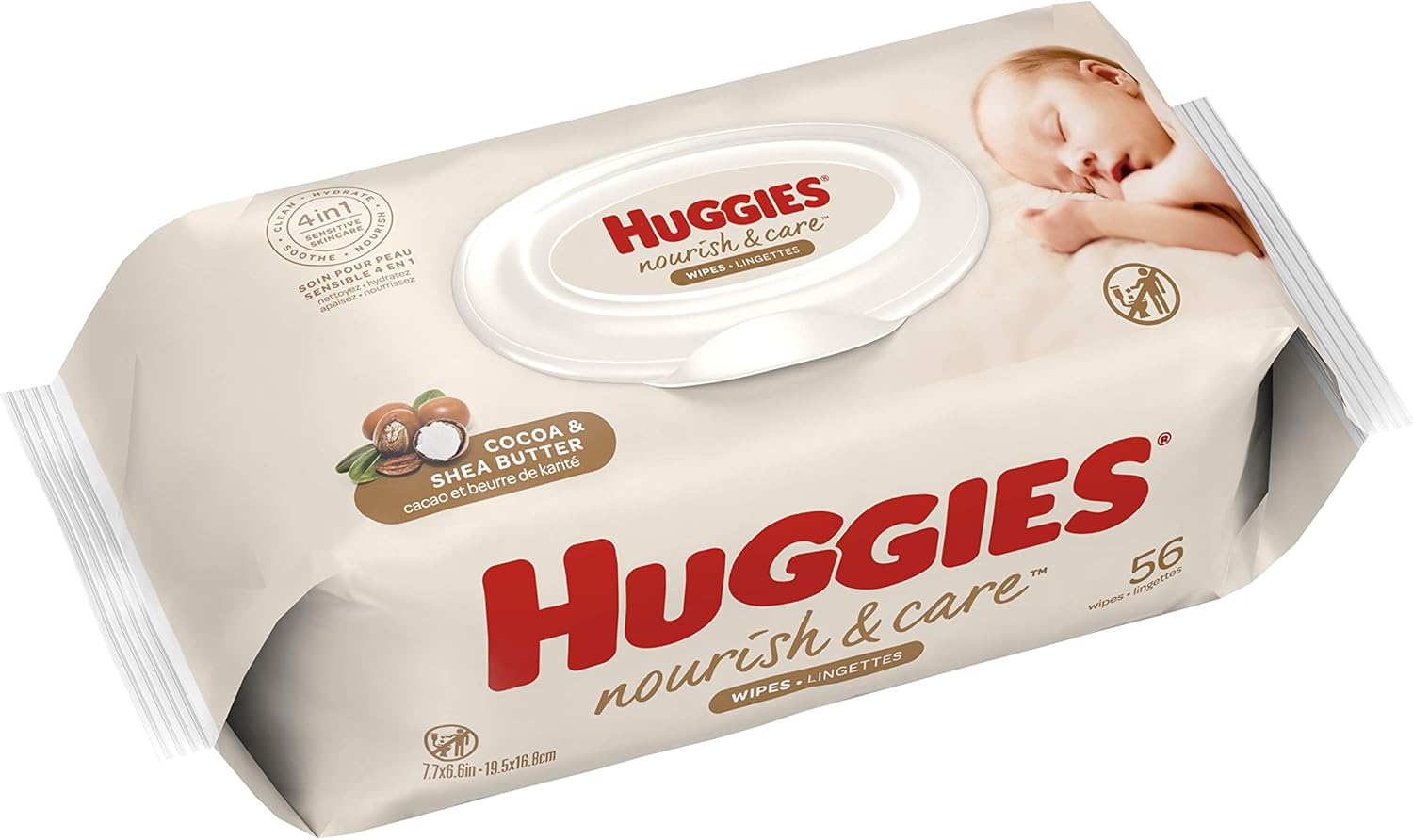 Huggies Nourish & Care Scented Baby Wipes, Cocoa & Shea Butter, 1 Flip