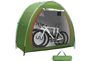HuaKastro Outdoor Bike Cover Storage Tent for 2 Bikes Silver Coated Waterproof Oxford Bicycle Shed Foldable Bike Shelter for 