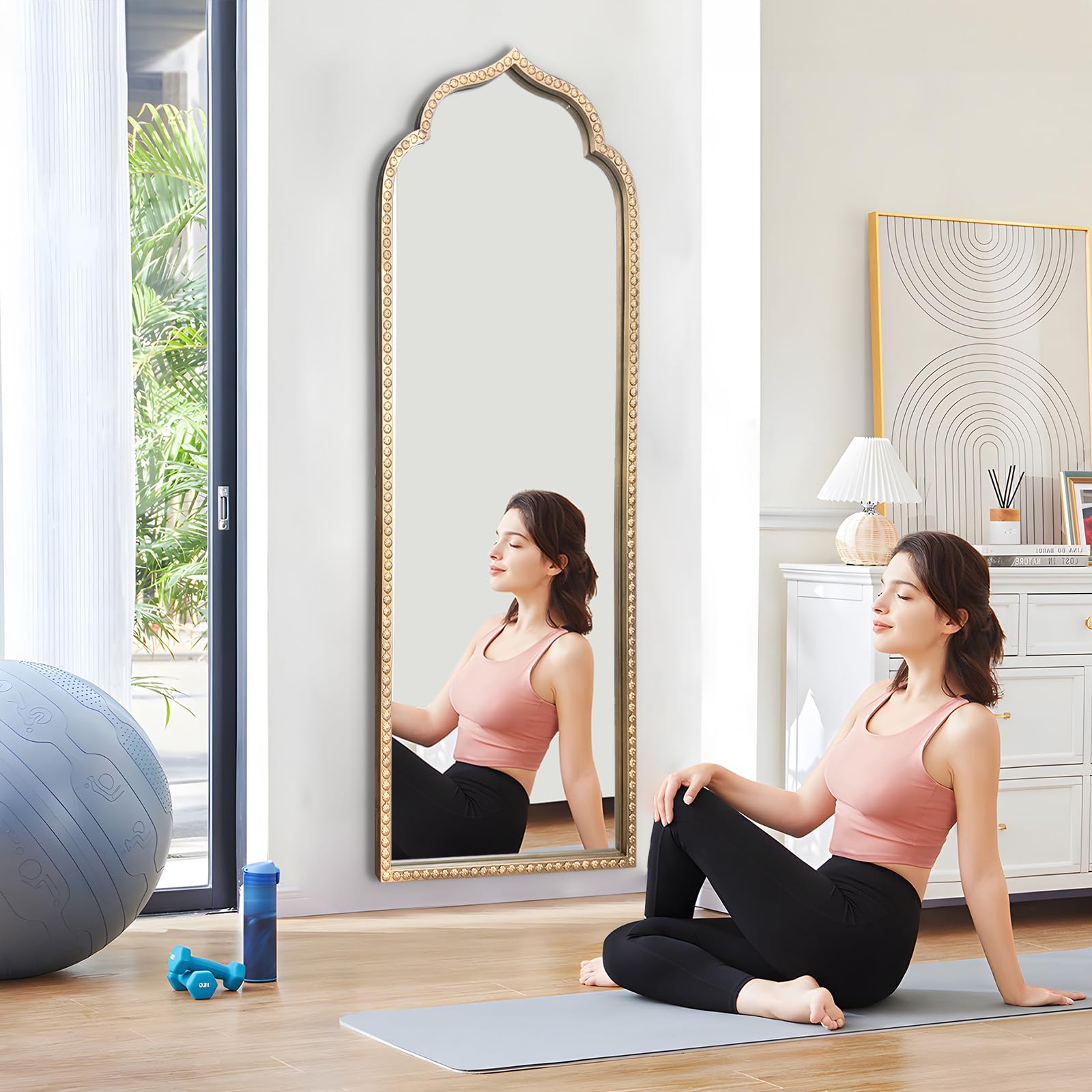 DAOYIJIAJU Large Gold Arched Mirror, 21