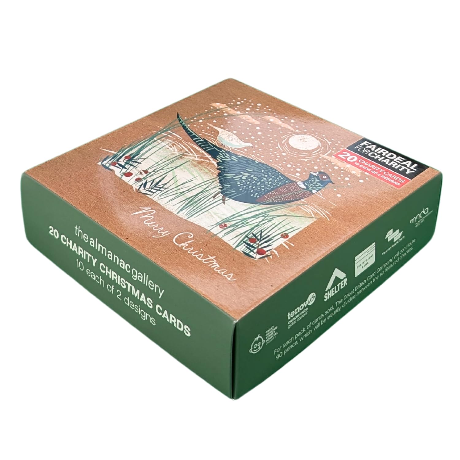 Box of 20 Winter Scene & Pheasant Fairdeal Charity Christmas Cards Boxed Xmas ATBX0191