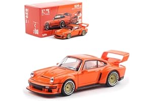 HTLNUZD × POP Race 1:64 Alloy Racing #S29-01 Singer DLS Orange DieCast Car Model, Collectible Miniature Gift