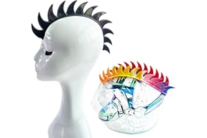 3T-SISTER Helmet Mohawk Wig Adhesive Mohawk for Motorcycle Bicycle Ski Snowboard Helmet Hair Skinhead Costumes Cosplay Wig Silicone Hawk(Helmet not Included)