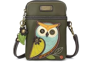 CHALA Cell Phone Crossbody Purse-Women PU Leather/Canvas Multicolor Handbag with Adjustable Strap