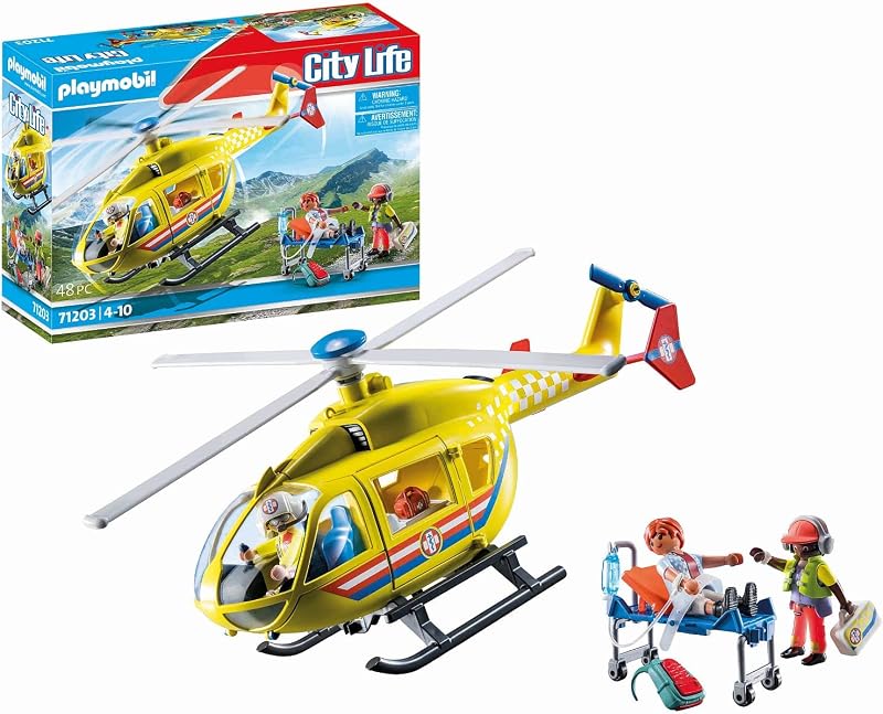 71203 Hélicoptère de Secours - City Life - Les Secours - Intervention en Haute Montagne avec des équipements de Secours - City Action Ville & Métiers - Dès 4 Ans
