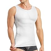 MOLUTAN Mens Compression Shirt Slimming Body Shaper Vest Sleeveless Waist Trainer Workout Tank Top Tummy Control Shapewear
