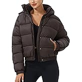 Pioneer Camp Women's Winter Cropped Puffer Jacket with Hood Waterproof Short Warm Quilted Jacket Puffy Bubble Coat Outerwear