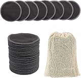 LOPHE Reusable Bamboo Charcoal Makeup Remover Pads 24 Pcs with Mesh Bag view 1