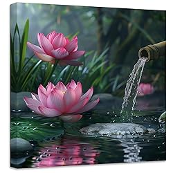 ZXHYWYM Zen Canvas Wall Art Lotus Flower Picture