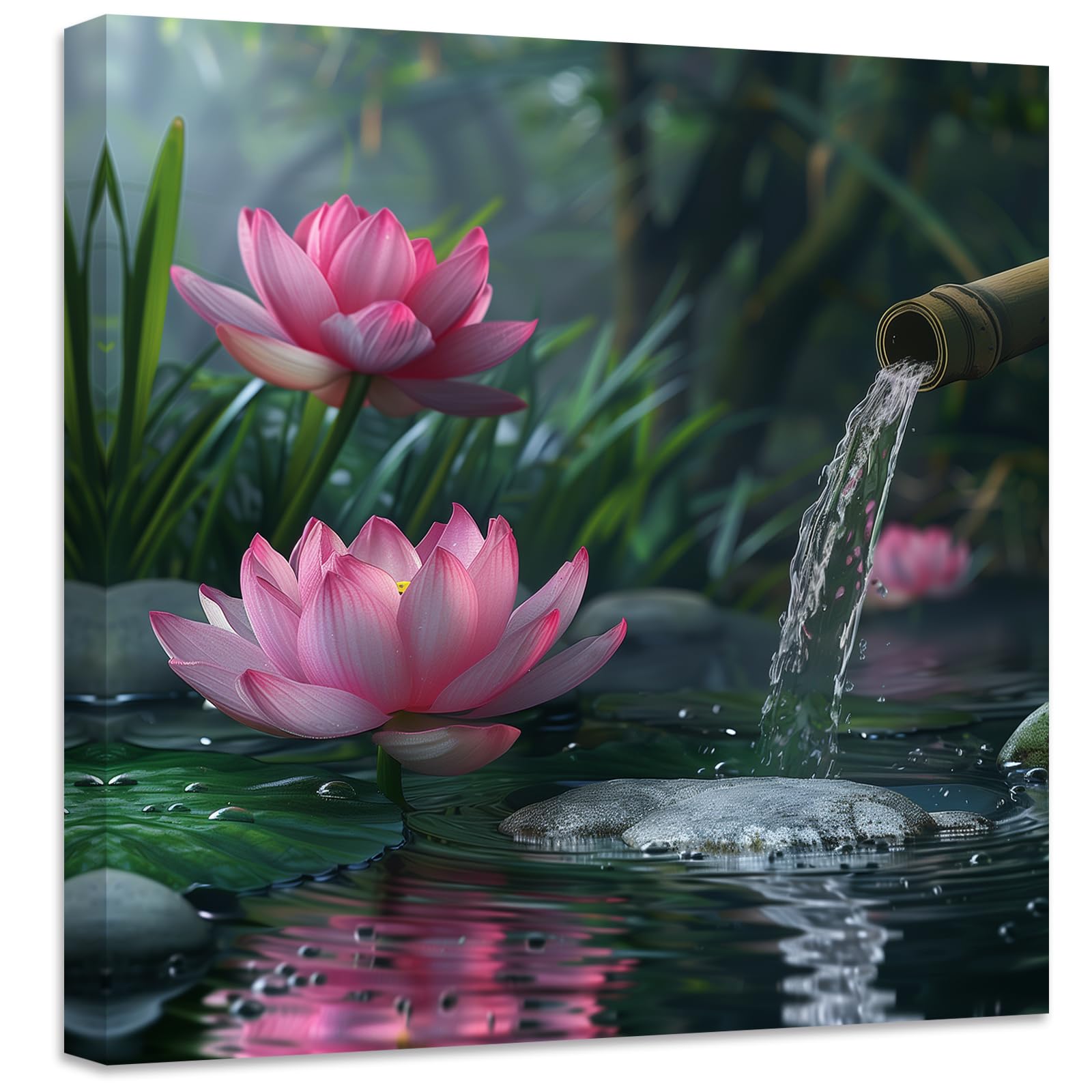 ZXHYWYM Zen Canvas Wall Art Lotus Flower Picture
