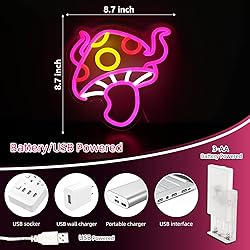 ATOLS Devil Mushroom Neon Sign, Gaming Neon
