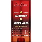 Old Spice Aluminum Free Deodorant for Men, The Spice Alchemist Collection, 24/7 Cologne Infused Scent, No Trade Off Formula, Free of Parabens & Phthalates, Cardamom + Amber Wood Scent, 3.0 oz
