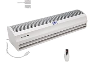 Awoco 48" FM-1212T 1500 CFM Slim Indoor Air Curtain, CE Certified, 120V Unheated with Remote Control and Magnetic Switch, Powerful, Quiet, Small Body, Light Weight