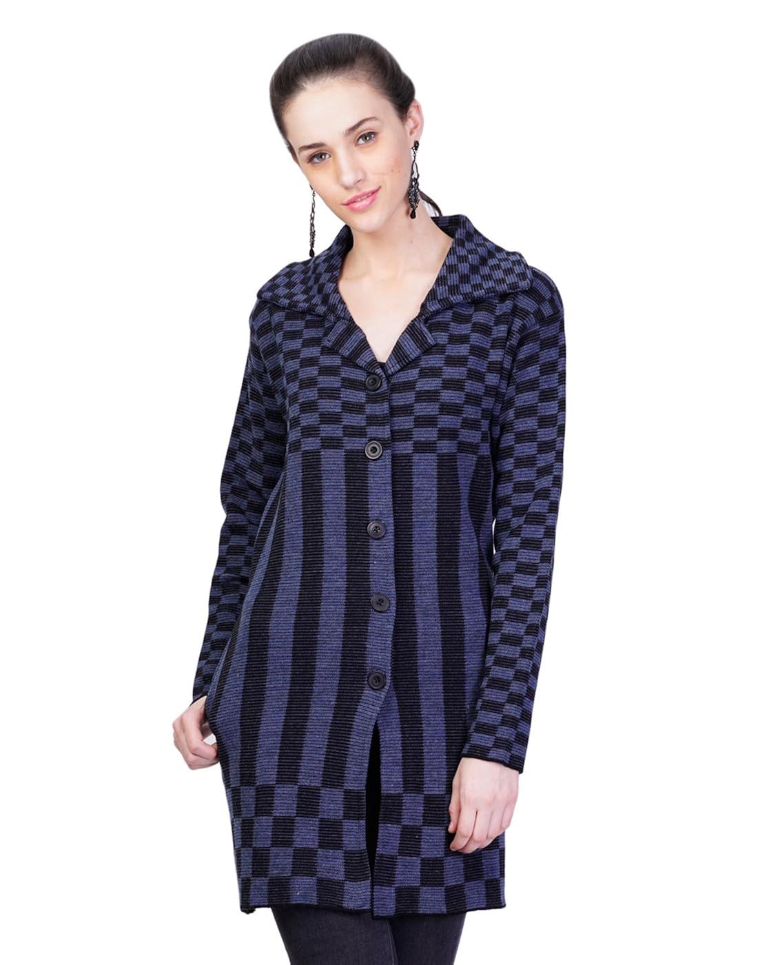 montrex blue designer long coat for women