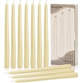 Bayglow Ivory Taper Candles - 12 Pack 10 Inch Ivory Candlesticks Unscented Off White Dripless Cream Tapered Candle Sticks for Home Decoration Holiday Dinner Tables Weddings Restaurants Business