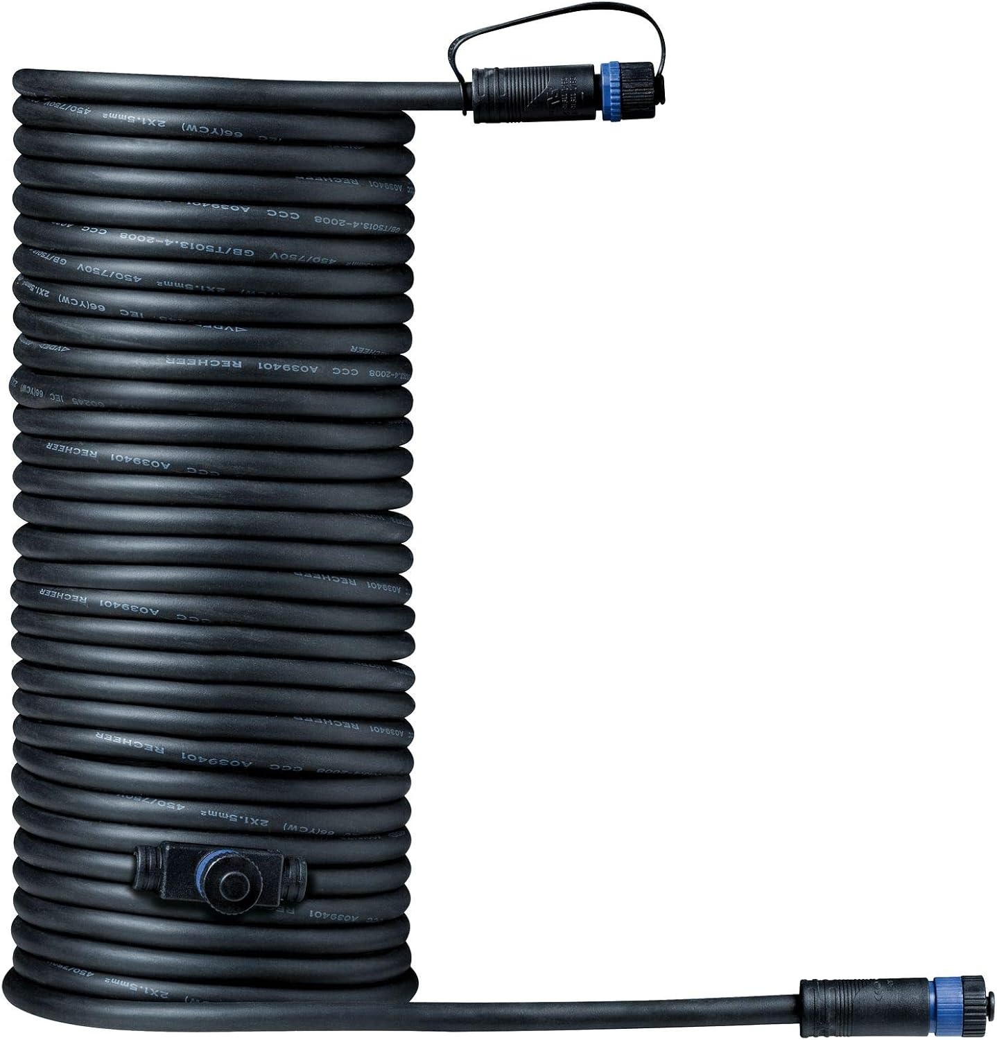Paulmann 93928 Outdoor Plug & Shine Cable IP68 10m 1 in-2 Out 2x1,5mm² Black Plastic, 10m | max. 150W | 24V