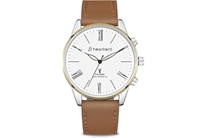 Hearkent Atomic Talking Watches for Visually Impaired, American Accent Voice, Roman Numerals Watch with Leather Band, Speaks Time & Date, Ideal Watch for Elderly & Blind People