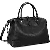 HESHE Genuine Leather Satchel Tote Bag for Women Leather Purse Large Capacity Top Handle Handbag Vintage Doctor Bag