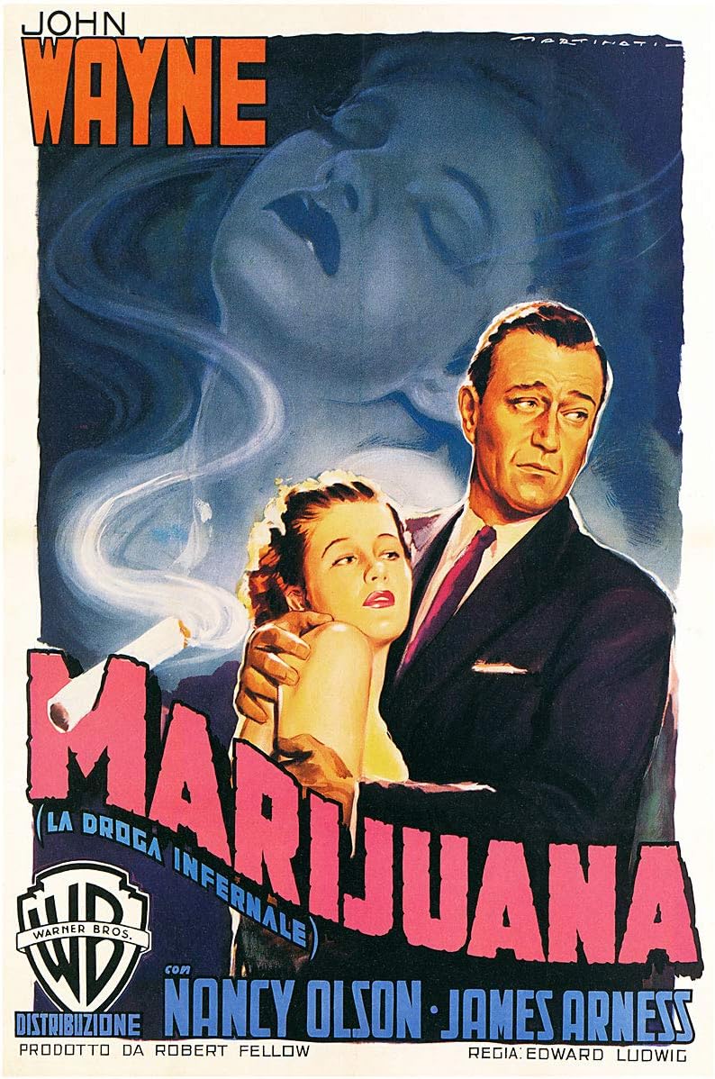 Marijuana Vintage John Wayne Movie Poster CANVAS Print