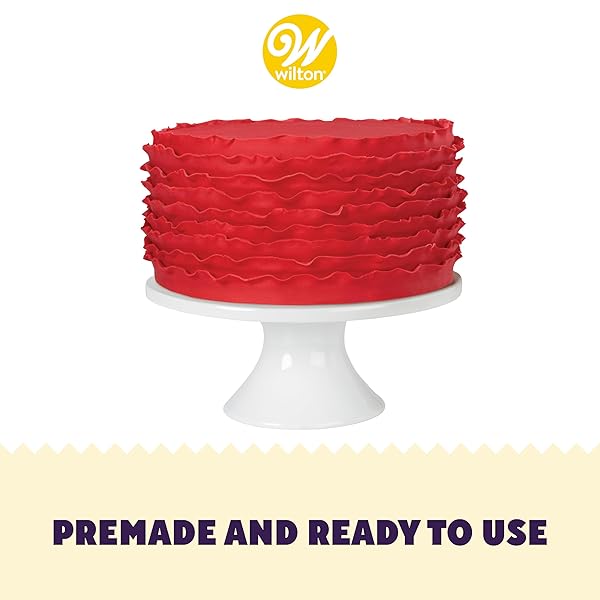 WILTON RED FONDANT FOR CAKE DECORATING PREMADE, VANILLA FLAVORED, EASY TO ROLL & READY TO USE, 23.9 OZ.