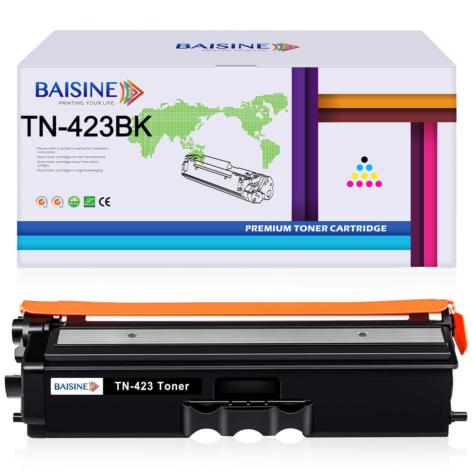 BAISINE TN423 TN-423BK Compatible Brother TN-423 TN421 Toner Cartridges for Brother HL-L8260CDW HL-L8360CDW DCP-L8410CDN DCP-L8410CDW MFC-L8690CDW MFC-L8900CDW HL-L9310CDW MFC-L9570CDW MFC-L8610CDW
