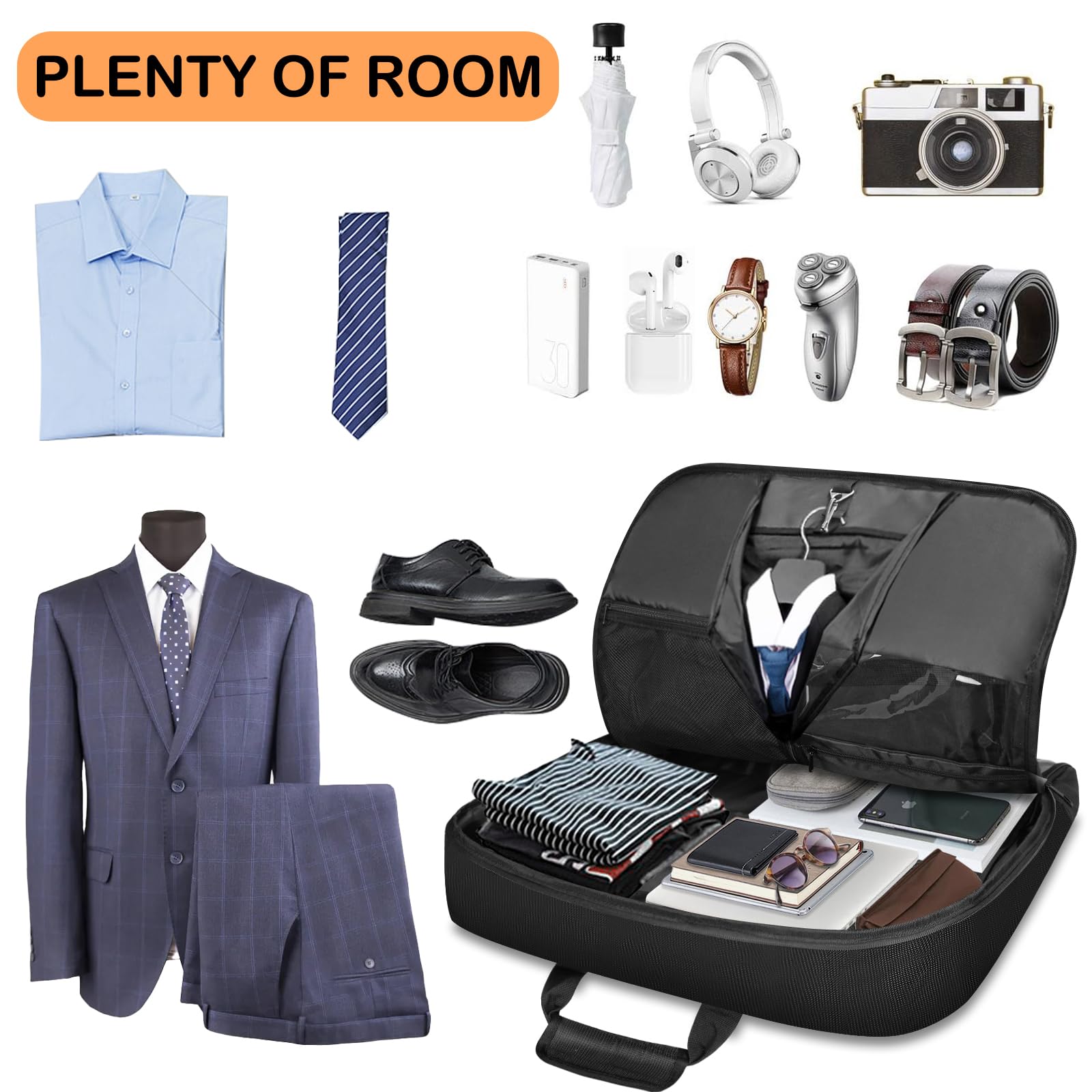 Noozion Garment Bag for Travel Large Carry On Suit Bag Hanging Travel Suit Bags Waterproof Suitcase Luggage Bag for Men Women Business Trips with Shoulder Strap