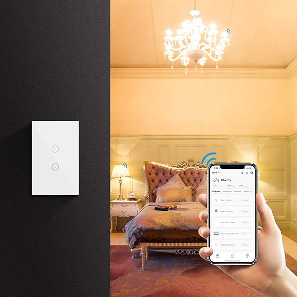 UseeLink Interruptor ZigBee Smart Light de 2 velocidades compatible con AlexaGoogle Home se utiliza con TuYa ZigBee Hub mando a distancia funcin de temporizador control por voz 1 paquete