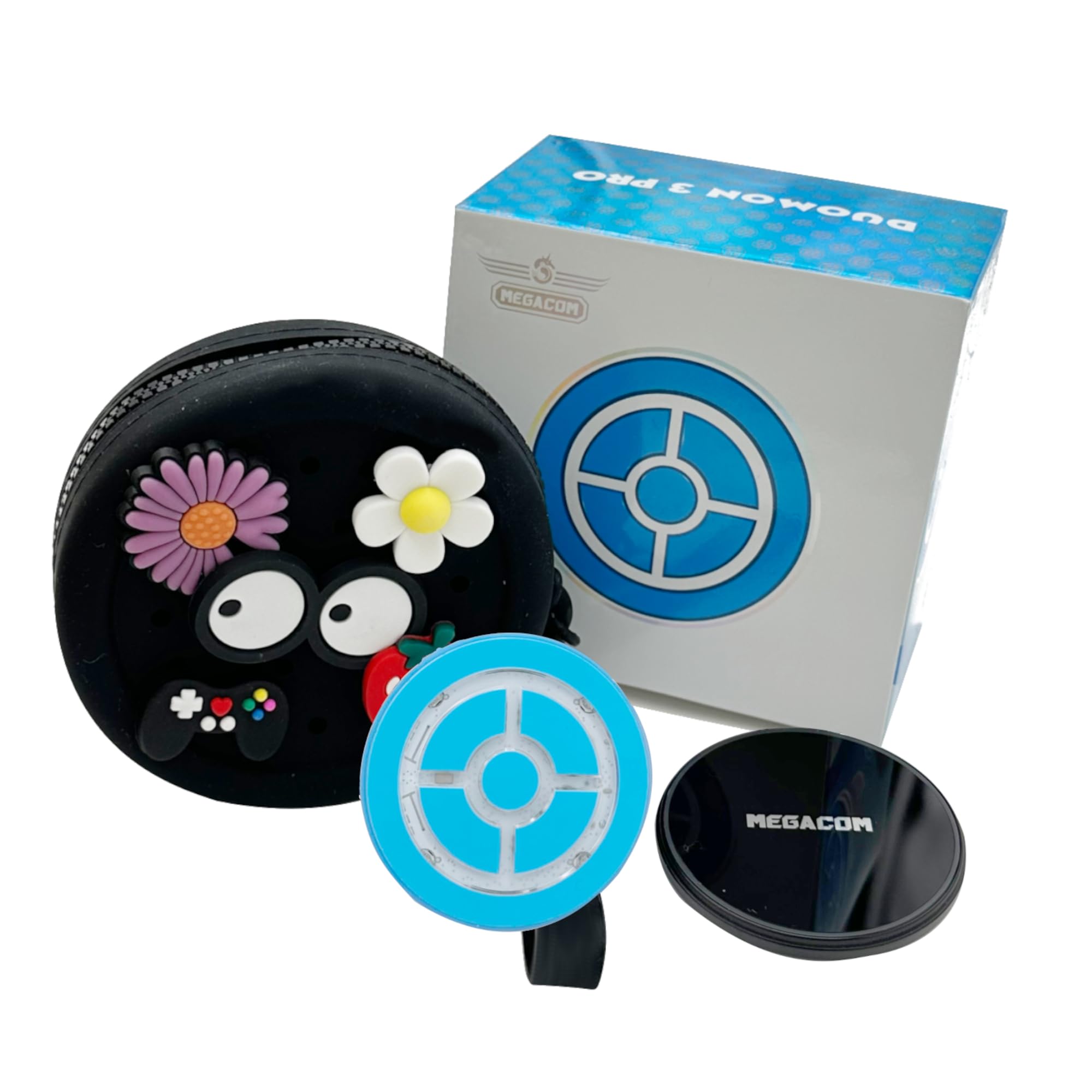 Megacom DuoMon3 Pro 1P/2P Auto Catcher compatible for PoGo Plus, Rechargeable Pocket Go Accessory with AAP Adjustable Lights,Vibration,Sound and Wireless Charging Pad - DuoMon3 PRO Upgraded Ver.