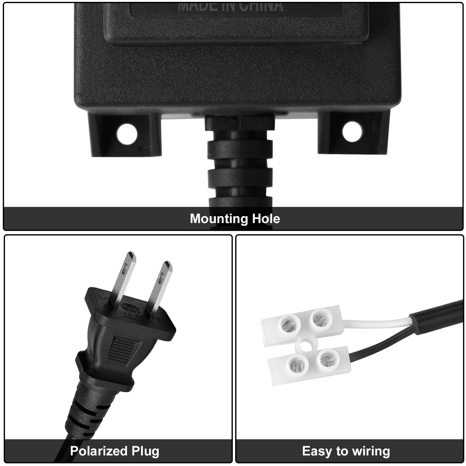 AGPtEK Voltage Converter Transformer 110/120V to AC 12V/5A, 60-Watt Waterproof Power Supply Converter for Swimming Pool Light, Water Pump, Outdoor Light, Spotlights